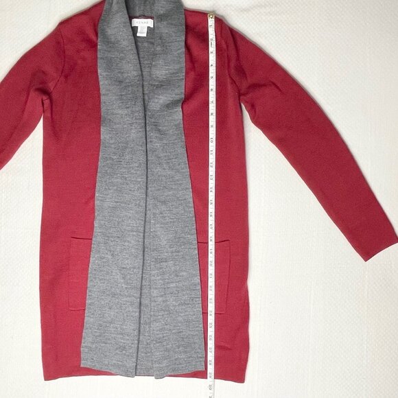 Kenar Red and Gray Open Front Cardigan – Size Small - Picture 9 of 11